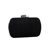 Black Gold Silver Nylon Solid Color Oval Clutch Evening Bag main image 2