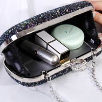 White Blue Black Pu Leather Solid Color Square Clutch Evening Bag main image 4