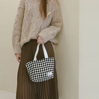 Women's Fashion Plaid Woolen Shopping Bags main image 5