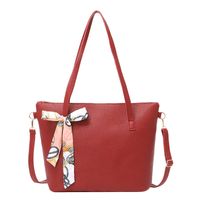 Women's Large Pu Leather Solid Color Fashion Square Zipper Tote Bag main image 5