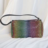Rainbow Polyester Colorful Rhinestone Cylindrical Clutch Evening Bag main image 3