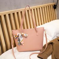 Women's Large Pu Leather Solid Color Fashion Square Zipper Tote Bag sku image 3