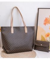Women's Large Pu Leather Leopard Fashion Square Zipper Tote Bag sku image 1