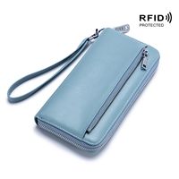 Women's Solid Color Leather Zipper Wallets main image 2