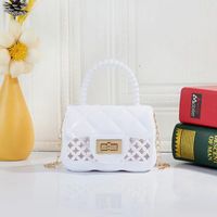 Unisex Mini Pvc Solid Color Cute Square Lock Clasp Square Bag sku image 2