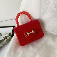 Women's Small Pvc Solid Color Fashion Square Magnetic Buckle Jelly Bag sku image 5