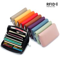 Women's Solid Color Leather Zipper Wallets main image 1