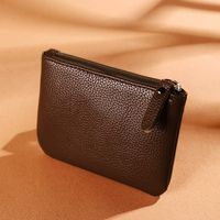 Unisex Solid Color Pu Leather Zipper Coin Purses sku image 5