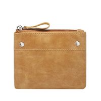 Unisex Solid Color Pu Leather Zipper Coin Purses main image 3