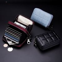 Unisex Plaid Leather Zipper Wallets main image 4