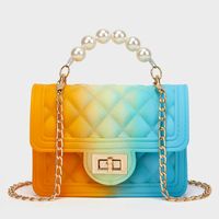 Women's Small Pvc Gradient Color Fashion Square Lock Clasp Square Bag sku image 6