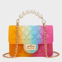 Women's Small Pvc Gradient Color Fashion Square Lock Clasp Square Bag sku image 5