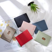 Unisex Solid Color Leather Open Card Holders main image 3