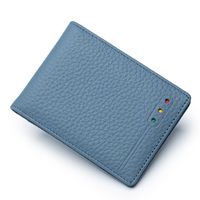 Unisex Solid Color Leather Open Card Holders sku image 8