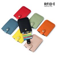 Women's Solid Color Leather Zipper Card Holders main image 3