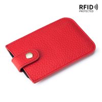 Women's Solid Color Leather Zipper Card Holders sku image 4