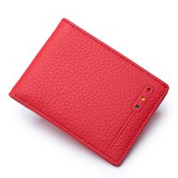 Unisex Solid Color Leather Open Card Holders sku image 2