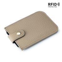 Women's Solid Color Leather Zipper Card Holders sku image 5