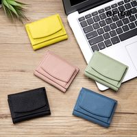 Women's Solid Color Leather Magnetic Buckle Wallets main image 4