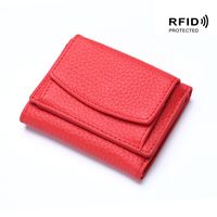 Women's Solid Color Leather Magnetic Buckle Wallets sku image 23