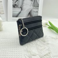 Women's Solid Color Pu Leather Zipper Coin Purses main image 5