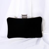 Red Purple Black Velvet Solid Color Pillow Shape Clutch Evening Bag main image 4