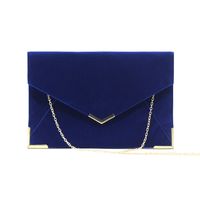 Red Purple Blue Velvet Printing Square Clutch Evening Bag main image 4