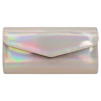 White Black Pink Pu Leather Solid Color Claw Chain Square Clutch Evening Bag sku image 4