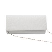 White Black Gold Flash Fabric Solid Color Square Clutch Evening Bag main image 4