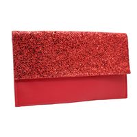 Red Black Gold Pu Leather Solid Color Square Clutch Evening Bag main image 1