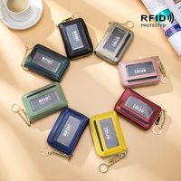 Women's Solid Color Leather Zipper Coin Purses main image 5