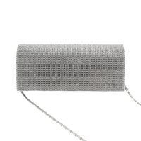 Black Gold Silver Pu Leather Solid Color Square Clutch Evening Bag main image 4