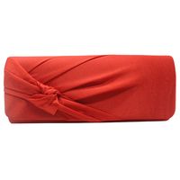 Red Blue Black Polyester Silk Flower Square Clutch Evening Bag main image 5