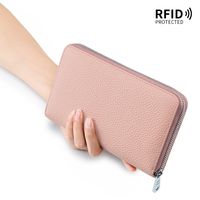 Women's Solid Color Leather Zipper Wallets main image 3