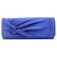 Red Blue Black Polyester Silk Flower Square Clutch Evening Bag main image 4