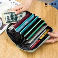 Women's Solid Color Leather Zipper Wallets main image 2