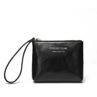 Unisex Solid Color Pu Leather Zipper Coin Purses main image 3