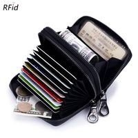 Unisex Plaid Leather Zipper Wallets main image 5