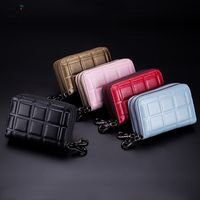 Unisex Plaid Leather Zipper Wallets main image 6