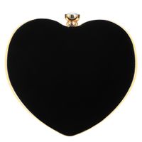 Red Black Velvet Solid Color Heart-shaped Evening Bags main image 1