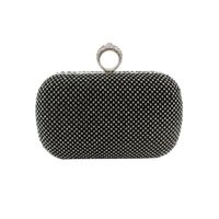 Black Gold Silver Silk Printing Oval Clutch Evening Bag main image 4