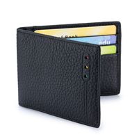 Unisex Solid Color Leather Open Card Holders main image 5