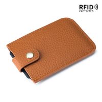 Women's Solid Color Leather Zipper Card Holders sku image 7