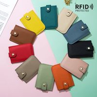 Women's Solid Color Leather Zipper Card Holders main image 6