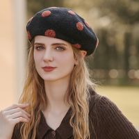 Women's Sweet Polka Dots Printing Beret Hat main image 5