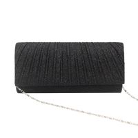 White Black Gold Flash Fabric Solid Color Square Clutch Evening Bag main image 3