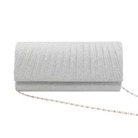 White Black Gold Flash Fabric Solid Color Square Clutch Evening Bag main image 2