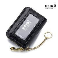 Women's Solid Color Leather Zipper Coin Purses sku image 1