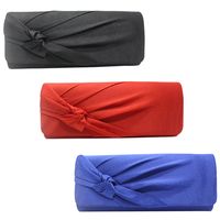 Red Blue Black Polyester Silk Flower Square Clutch Evening Bag main image 1