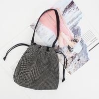 Women's Small Polyester Solid Color Fashion Rhinestone Bucket String Bucket Bag main image 2